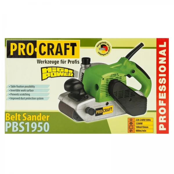 Masina de slefuit cu banda Procraft PBS1950, 1950W, 480m/min