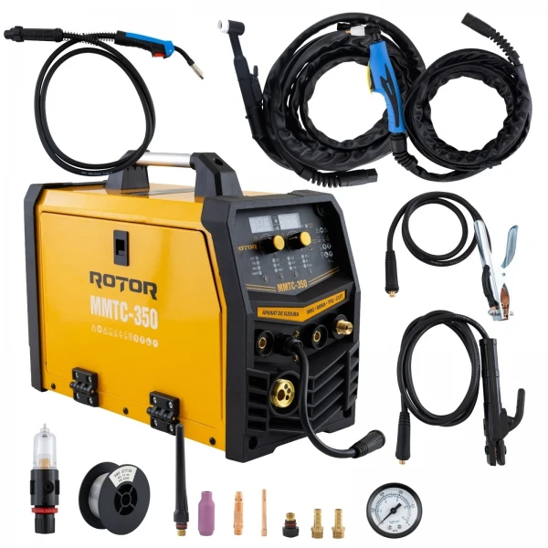 Aparat de Sudură 4 în 1 ROTOR MMTC-350 MIG/MMA/TIG/CUT, 350A, Invertor Profesional, Tăiere cu Plasmă, 220-240V