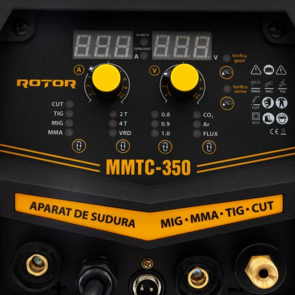 Aparat de Sudură 4 în 1 ROTOR MMTC-350 MIG/MMA/TIG/CUT, 350A, Invertor Profesional, Tăiere cu Plasmă, 220-240V