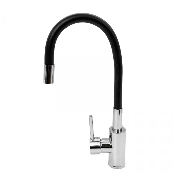 Baterie bucatarie cu pipa flexibila, zinc, negru, FLOW, FL XI-CD451ZB