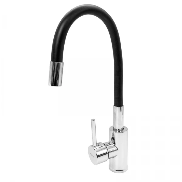 Baterie bucatarie cu pipa flexibila, zinc, negru, FLOW, FL XI-CD451ZB