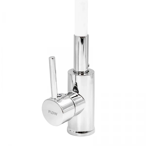 Baterie bucatarie cu pipa flexibila, zinc, alb, FLOW, FL XI-CW451ZW