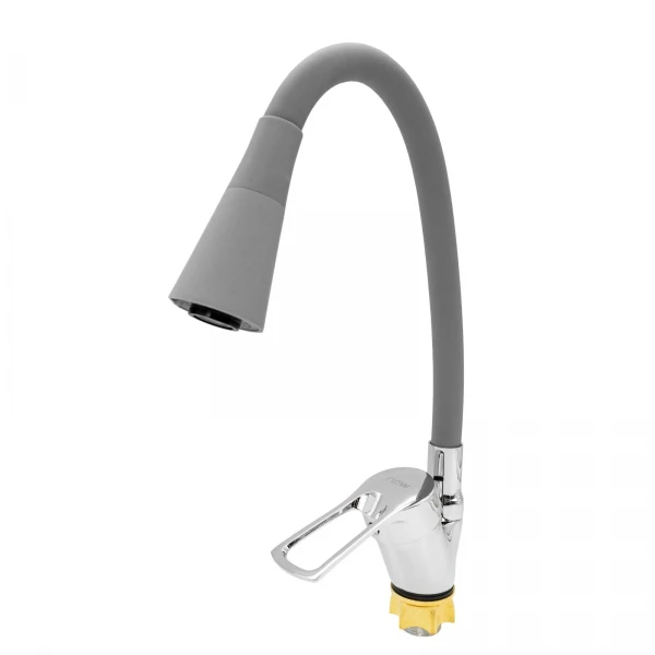 Baterie bucatarie cu pipa flexibila 2 functii, zinc, Gri/Crom, FLOW, FL XI-CG452ZG