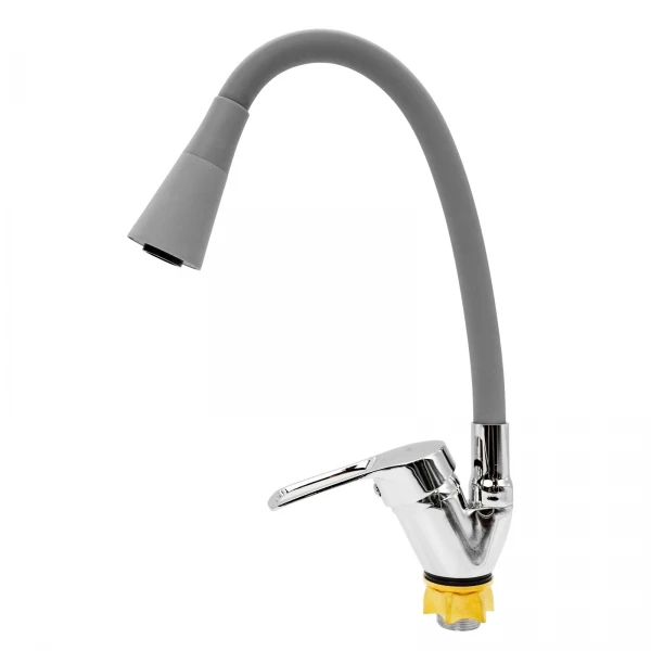 Baterie bucatarie cu pipa flexibila 2 functii, zinc, Gri/Crom, FLOW, FL XI-CG452ZG
