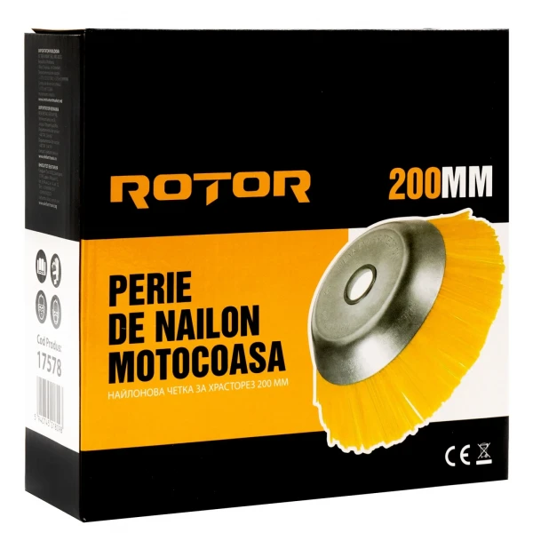 Perie nylon pentru motocoasă 200 mm