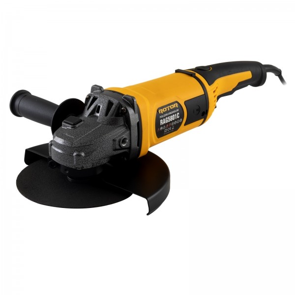 Polizor Unghiular ROTOR RAG5801C 2050W, Disc 230 mm, 6500 RPM, Motor cu Perii, Flex Profesional pentru Tăiere și Șlefuire Metal, Beton și Piatră