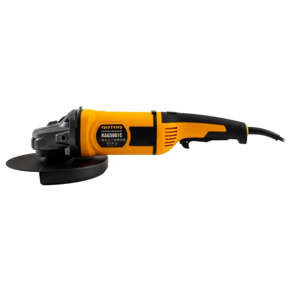 Polizor Unghiular ROTOR RAG5801C 2050W, Disc 230 mm, 6500 RPM, Motor cu Perii, Flex Profesional pentru Tăiere și Șlefuire Metal, Beton și Piatră