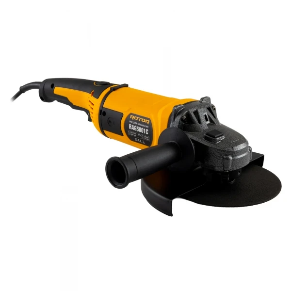 Polizor Unghiular ROTOR RAG5801C 2050W, Disc 230 mm, 6500 RPM, Motor cu Perii, Flex Profesional pentru Tăiere și Șlefuire Metal, Beton și Piatră