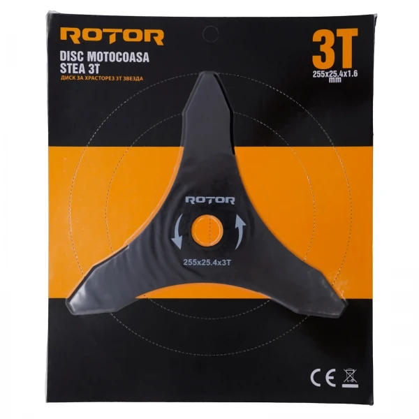 Disc motocoasă stea 3T 255x25,4x1,6 mm ROTOR