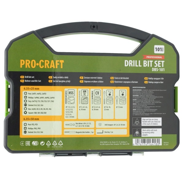 Set de biți PROCRAFT (101 piese) , DBS-101