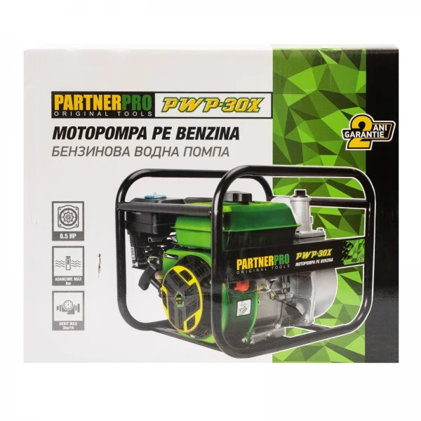 Motopompa / Pompă de apă pe benzină 2" PARTNERPRO PWP30X, 30 m³/h, 6.5 HP , MOTOR 4 Timpi