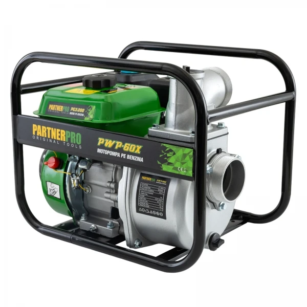 Motopompa / Pompă de apă pe benzină 3" PARTNERPRO PWP60X, 60 m³/h, 6.5 HP , MOTOR 4 TIMPI