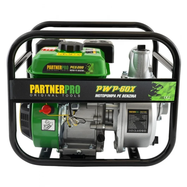 Motopompa / Pompă de apă pe benzină 3" PARTNERPRO PWP60X, 60 m³/h, 6.5 HP , MOTOR 4 TIMPI