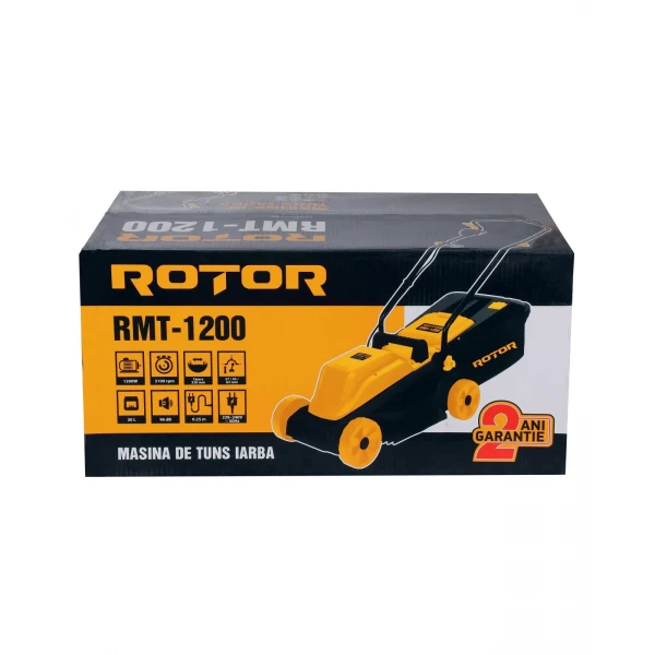 Mașină de tuns iarba ROTOR RMT-1200, 1200W, 30 L, 3 trepte reglaj inaltime 27 / 45 / 62 mm