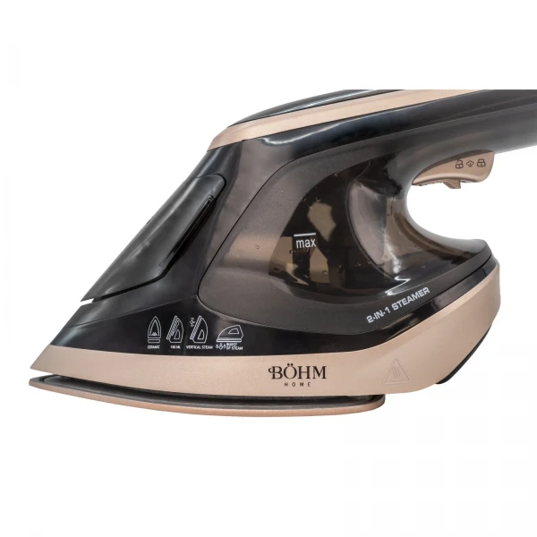 Aparat de calcat cu abur 2 in 1 BÖHM Home BIH-1801BG, 1800W, rezervor 180 ml, talpa ceramica