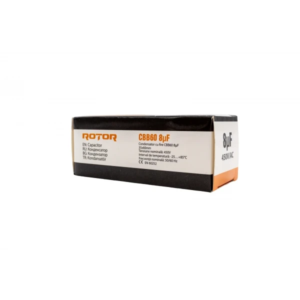 CBB60 Condensator cu fire 8µF 35x62 mm 450V ROTOR