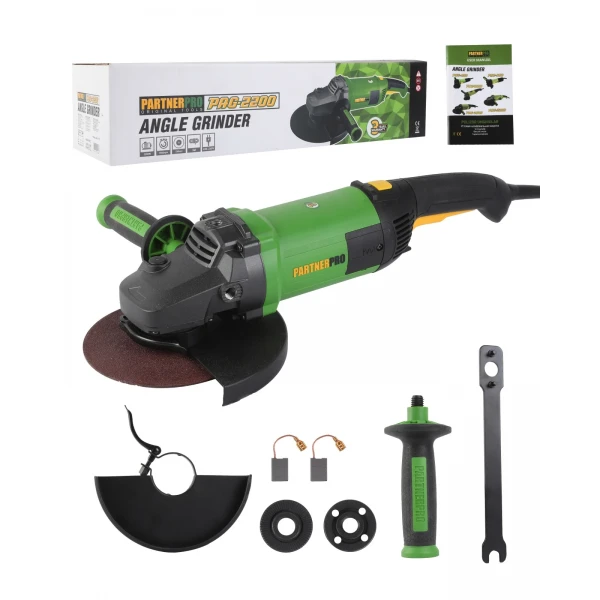 Polizor Unghiular PARTNERPRO PAG-2200, 2200W, Disc 230 mm, 6500 RPM, Motor cu Perii, Flex Profesional pentru Tăiere și Șlefuire
