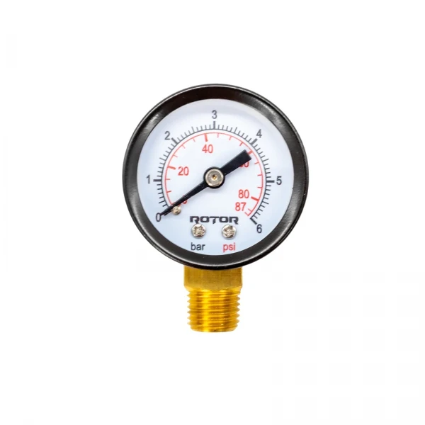 Manometru radial, apa 0-6 bar, 40 mm, conexiune 1/4", ROTOR, RM-40/6R Manometru radial, apa 0-6 bar, 40 mm, conexiune 1/4", ROTOR, RM-40/6R