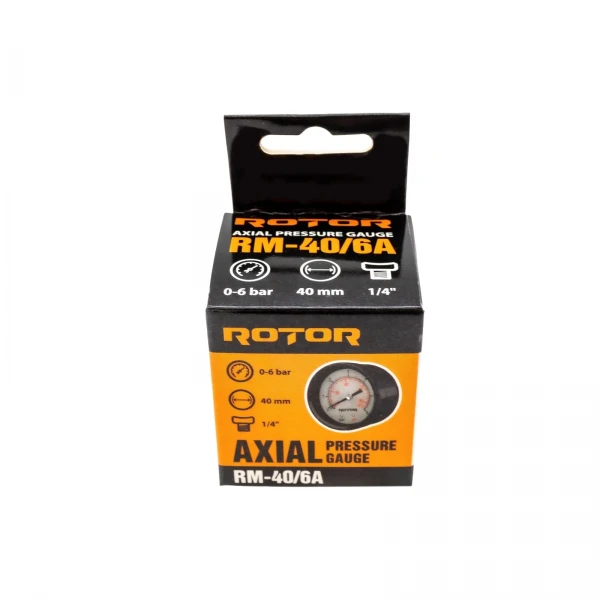 Manometru axial apa 0-6 bar, 40 mm, conexiune 1/4", ROTOR, RM-40/6A