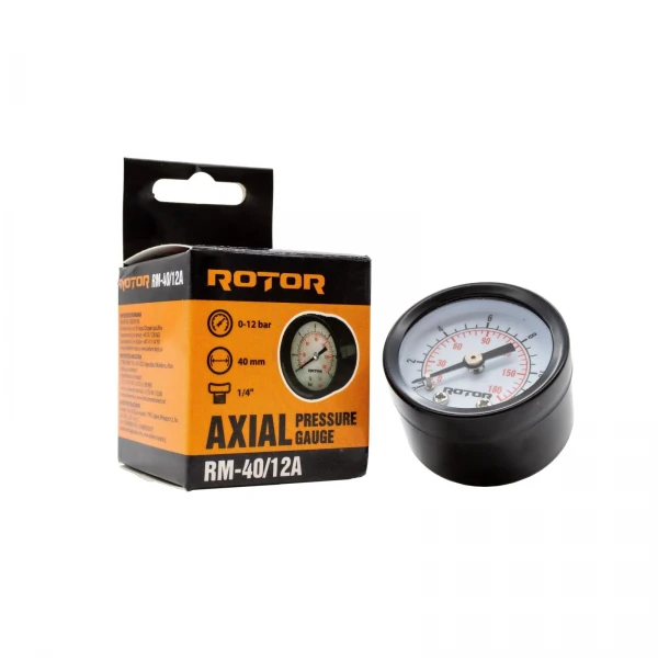 Manometru axial apa 0-12 bar, 40 mm, conexiune 1/4", ROTOR, RM-40/12A
