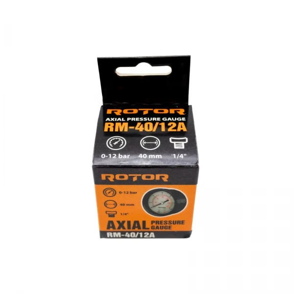 Manometru axial apa 0-12 bar, 40 mm, conexiune 1/4", ROTOR, RM-40/12A