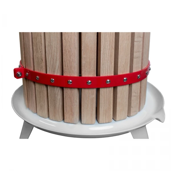 Presa manuala pentru fructe ROTOR FP-40, 40 L, cuva Ø34,8 cm, lemn masiv de stejar, fonta si otel Presa manuala pentru fructe ROTOR FP-40, 40 L, cuva Ø34,8 cm, lemn masiv de stejar, fonta si otel