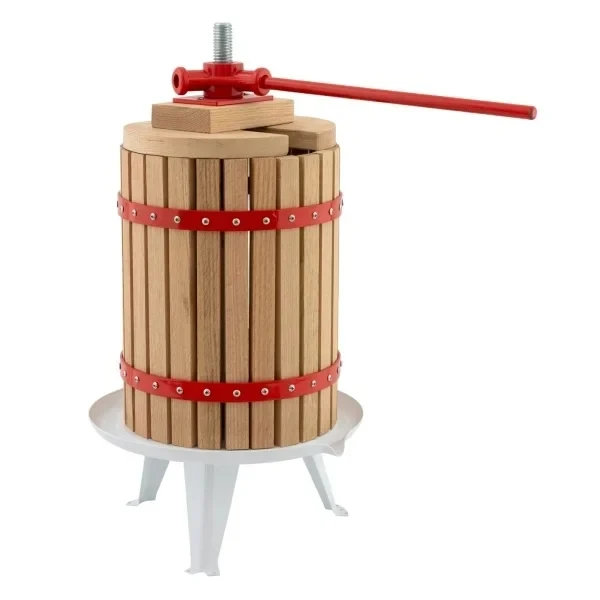Presa manuala pentru fructe ROTOR FP-18, 18 L, cuva Ø28,6 cm, lemn masiv de stejar, fonta si otel