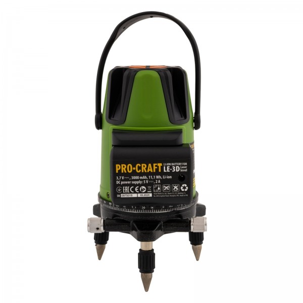 Nivela laser PROCRAFT LE-3D, 15 m, 3 linii, nivelare automata, clasa 2