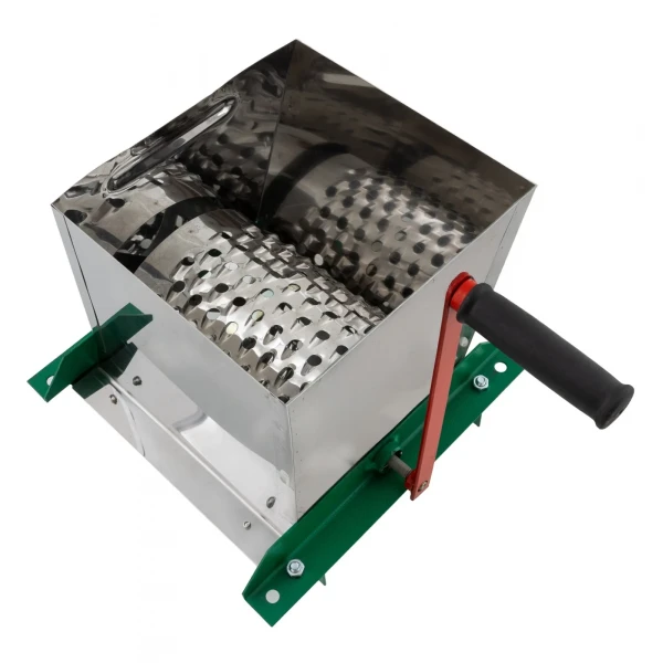 Răzătoare manuală pentru fructe Koza-Nova MINI Total Inox, cu tambur inox, cuvă 6 L, productivitate 100 kg/h