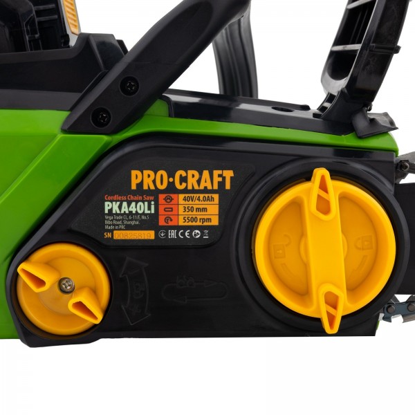 Drujba cu acumulator Procraft PKA 40LI, Li-ion, 40 V, 4.0 Ah, 5000 rotatii