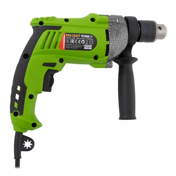 Bormasina electrica cu percutie , 980 W , 2800 Rpm , mandrina 13 mm , ProCraft PS980