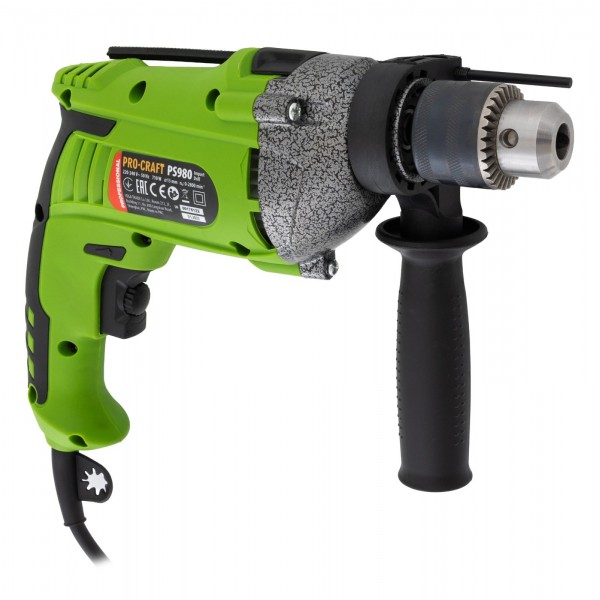 Bormasina electrica cu percutie , 980 W , 2800 Rpm , mandrina 13 mm , ProCraft PS980