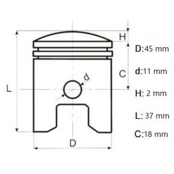 Set piston CHINA 5800, Elefant