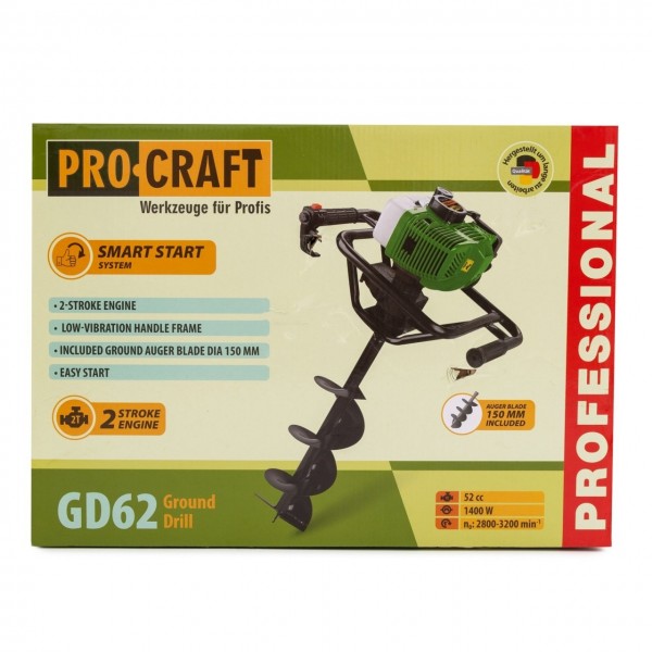 Motoburghiu Procraft GD62, 1400 W , 2800-3200 rot/min, 52cc , motor 2T