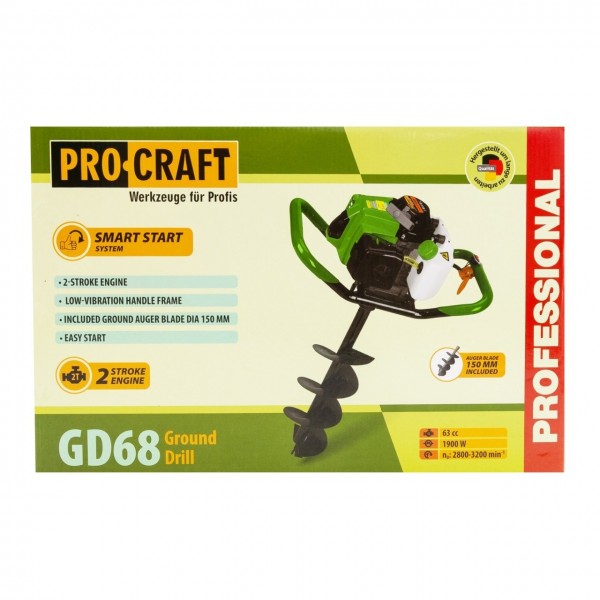 Motoburghiu Procraft GD68, 1900 W,2800-3200 rot/min,63 cc, motor 2 T