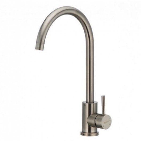 Baterie bucatarie MIXXUS SUS-011, monocomanda, otel inoxidabil, finisaj mat, pipa pivotanta 360°, cartus ceramic