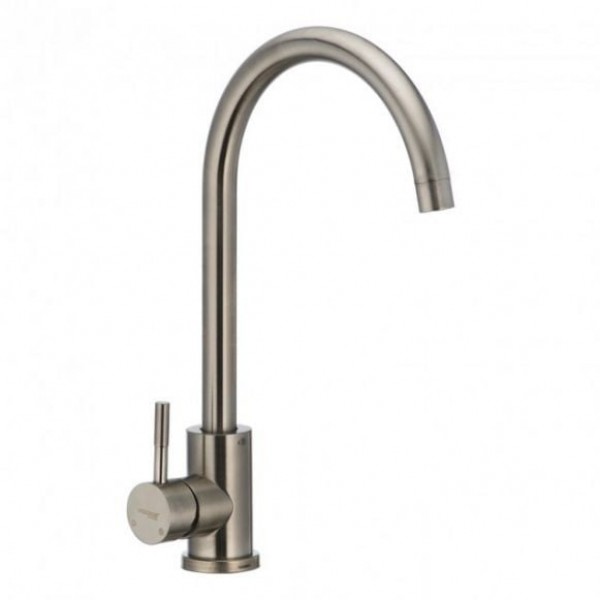 Baterie bucatarie MIXXUS SUS-011, monocomanda, otel inoxidabil, finisaj mat, pipa pivotanta 360°, cartus ceramic