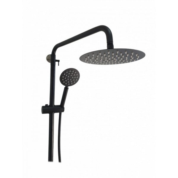 Coloana de dus Mixxus SUS-009-J NEGRU, 120 cm baterie si para, monocomanda, furtun flexibil