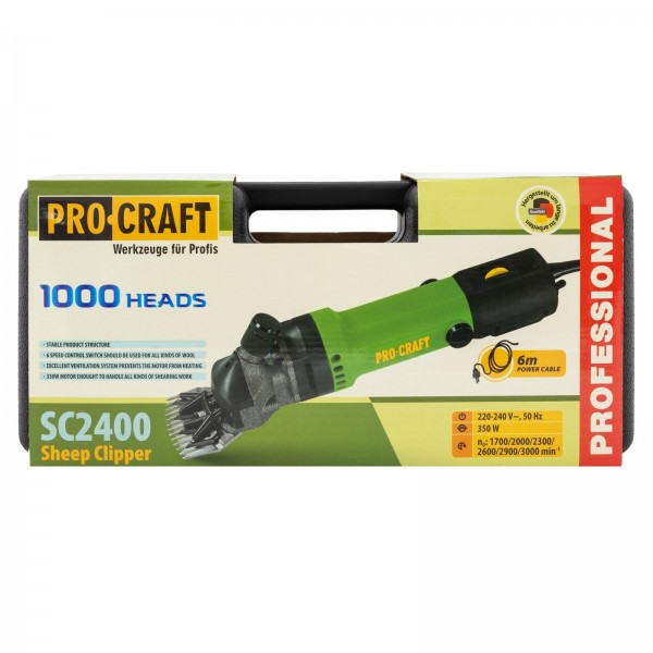 Aparat tuns oi Procraft SC2400 de mana, 350 W, 2400 RPM, 76 mm, Electric Variator viteza
