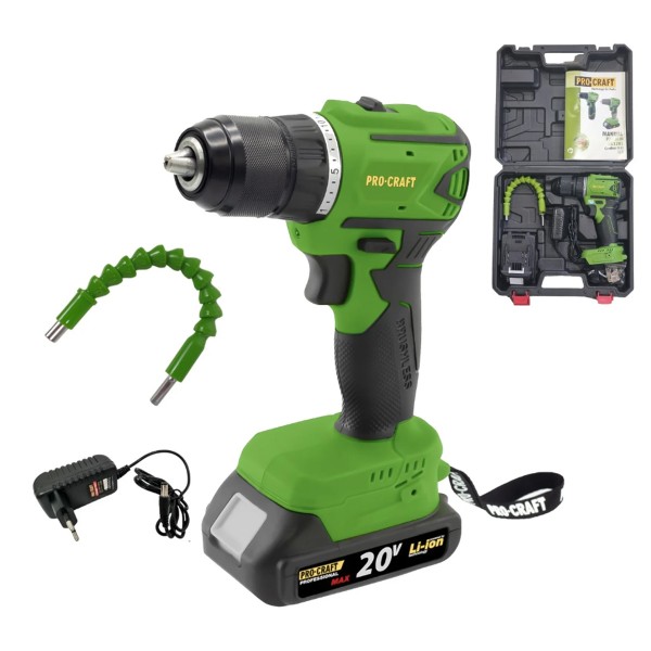 Autofiletanta cu acumulator Brushless , 20 V , 2 Ah, 0-600/0-2100 rpm , 50 Nm