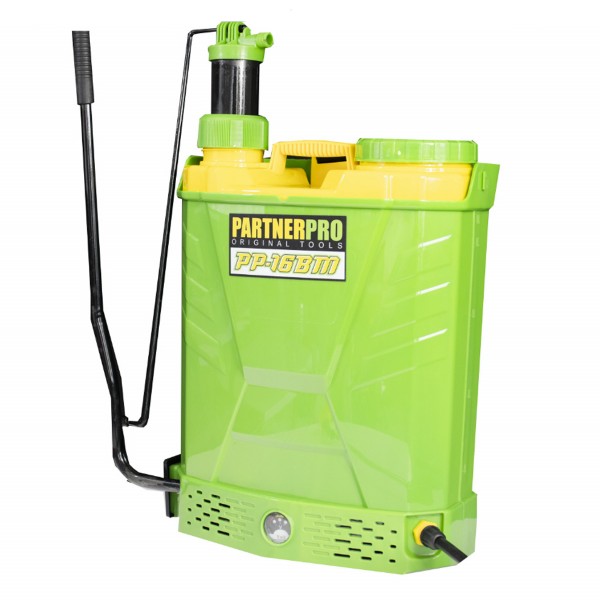 Pompa de stropit cu acumulator 2 in 1, 16 Litri , PartnerPro , 12 V 8 Ah , 620 m2 , tija telescopica , accesorii incluse